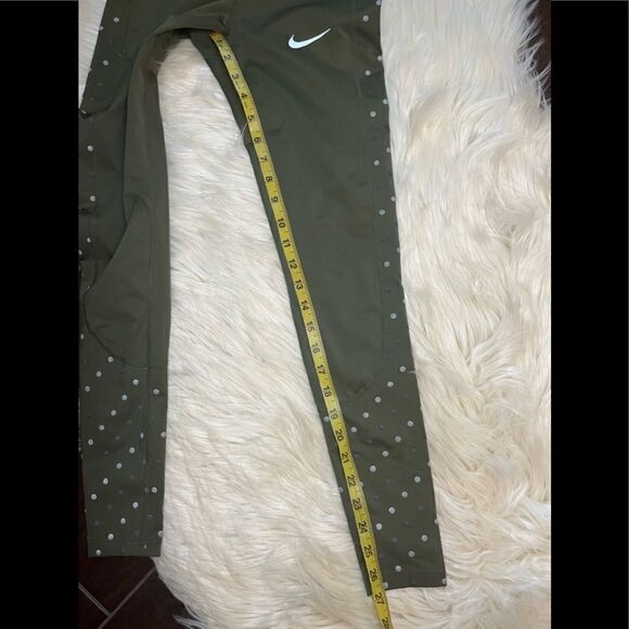 Nike dri fit flash running leggings olive green polka dot sz XS - Picture 9 of 9